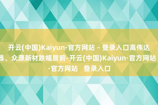 开云(中国)Kaiyun·官方网站 - 登录入口高伟达、南华仪器、众源新材跌幅居前-开云(中国)Kaiyun·官方网站   登录入口