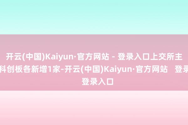 开云(中国)Kaiyun·官方网站 - 登录入口上交所主板和科创板各新增1家-开云(中国)Kaiyun·官方网站   登录入口